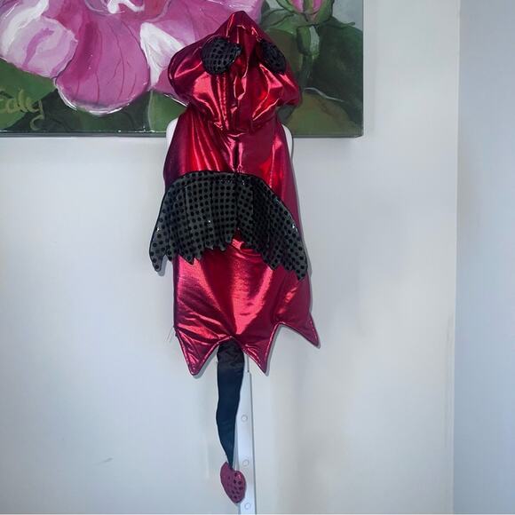 Top Paw Little Devil Metallic Pet Costume Red & Black Small Dog Halloween Outfit - Picture 16 of 17